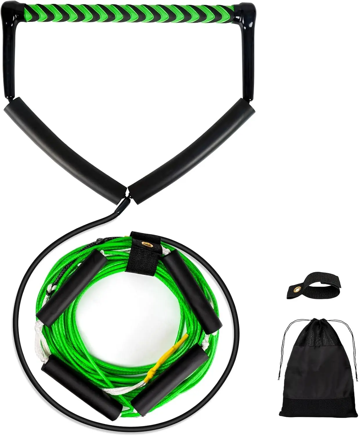 75FT No-Stretch Wakeboard Rope with Handle, 4-Section Adjustable Floating Rope for Watersports, Wakeboarding, Waterskiing