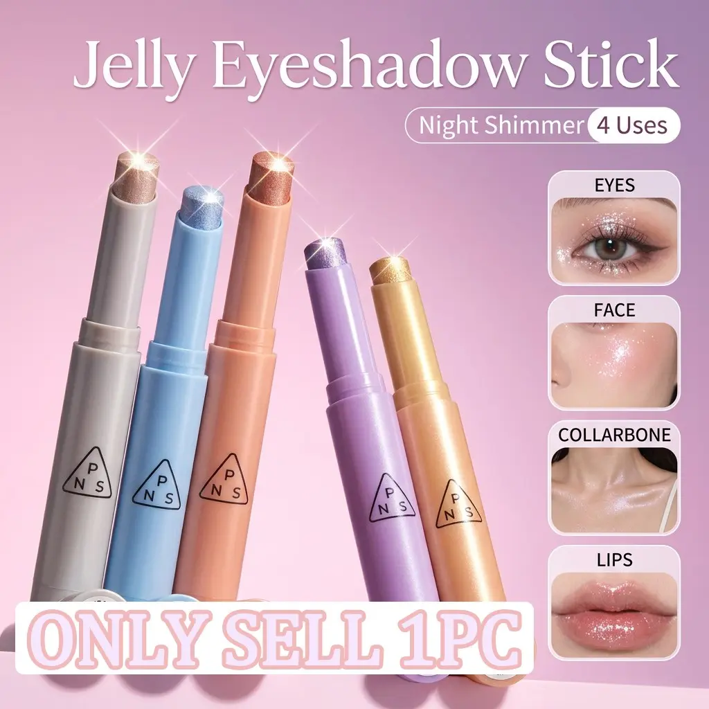 6-Color Jelly Eyeshadow Stick — Explosive Sparkle, Sheer Luster, and Natural Brightening, Glitter Makeup. Suitable for both Face and Body. Waterproof and Sweat-Resistant. Perfect for Music Festivals, Parties, and Daily Wear — Flatters All Skin Tones