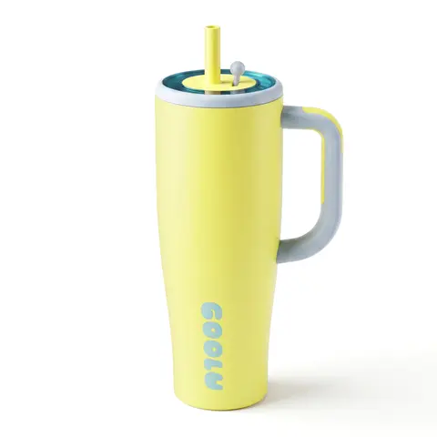 32/40oz Insulated Tumbler with anti slip handle and flexible straw | Insulated Stainless Steel Cup 100% Leakproof | Cup Holder Friendly for travel - Gifts for Women & Men Mug Insulation tiktokshopspringglowup Summervibes