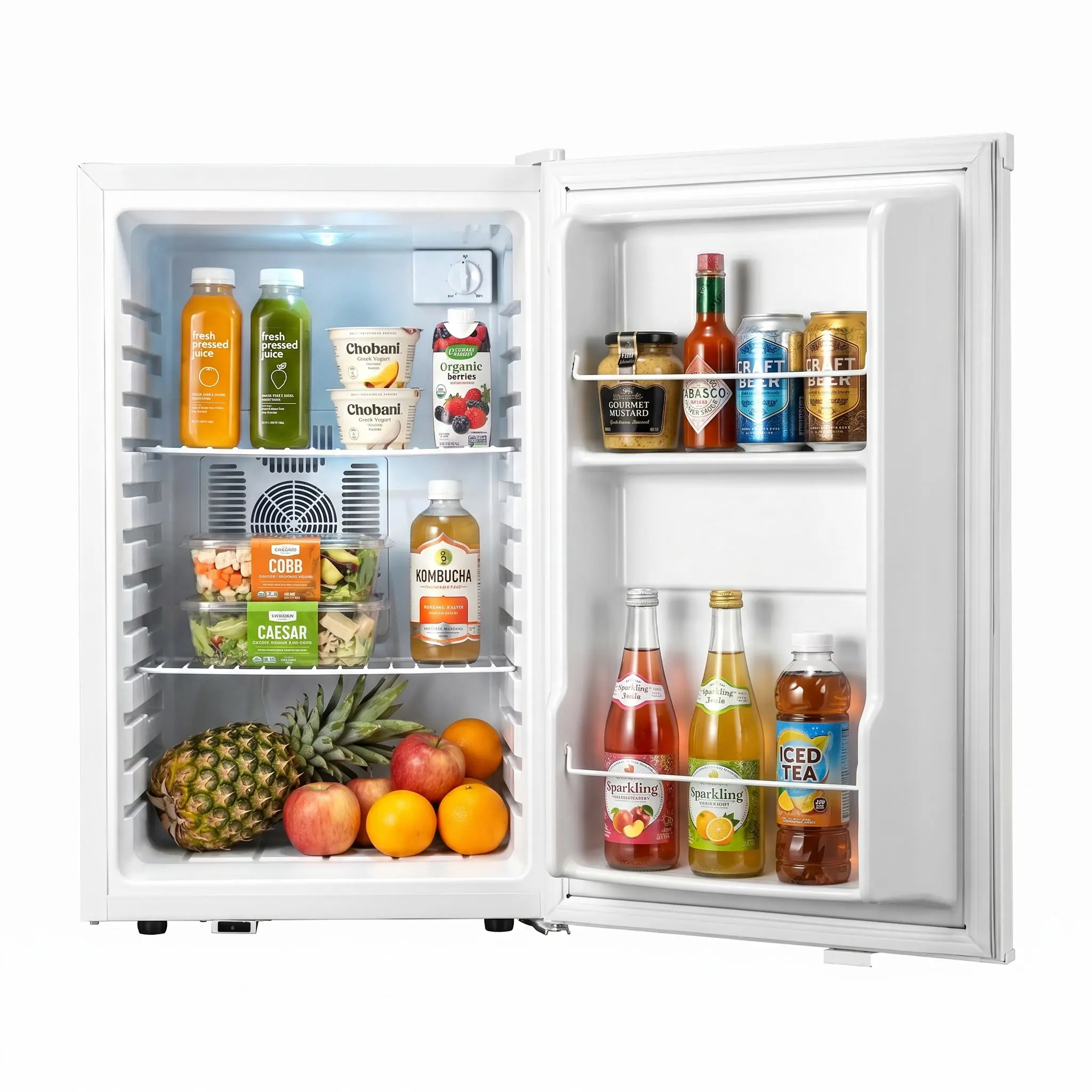 Yeego 70L 2.47 Cu.Ft Single-Door Compact Cooling Fridge, Quiet Operation Cooler, US Plug, Ideal for Skincare, Cosmetics, Drinks, Food in Bedroom, Office (White)