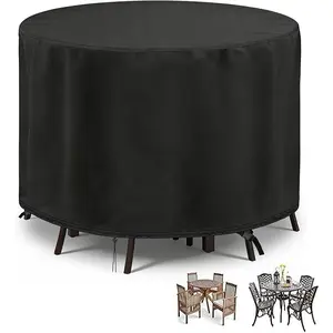 Waterproof UV Resistant 91x43in Circular Table Cover for 6-Seat Outdoor Small Round Table & Chairs-2996