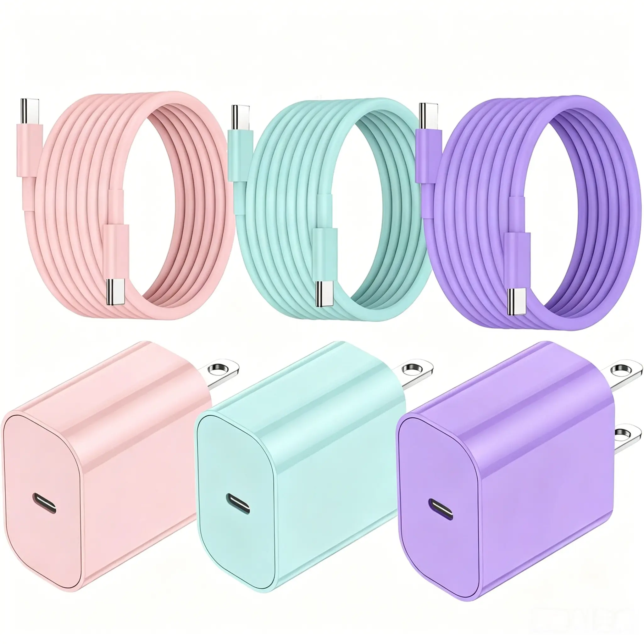 For iPhone 17 16 15 Fast Charger,  20W PD USB C Charger Plug Cube and 10ft Type C to C Charging Cable Cord Long for Apple iPhone 17 Pro Max/17 Air/16 Pro Max/16/15 Plus/15/iPad Mini/Samsung