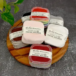 Marley's Monsters Facial Rounds: Color Mixes - 10 or 20 Count Pack - Reusable Face Pads Cleansing Skincare and Comfort