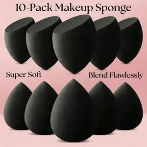 Soft Makeup Sponge for Foundation & Concealer, Blending Beauty Sponge, 10pcs Professional Beauty Blenders for Smooth Application, Ideal for Flawless Finish