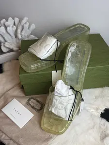 GUCCI Like New Transparent Rubber Women's Slides