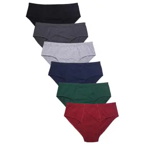 6 Pack Men's Triangle Briefs 100% Cotton Tag-Free Low Rise Elastic Waist Moisture Wicking Tagless Woven Underwear S-XL Soft Breathable Menswear