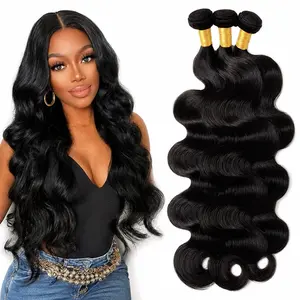 Bundles Human Hair Body Wave, 4 Bundles 18 20 22 24 Inch, Ultra Thin Double Drawn Sew In Weft, Virgin Real Human Hair Extensions,for Black Women Natural Color