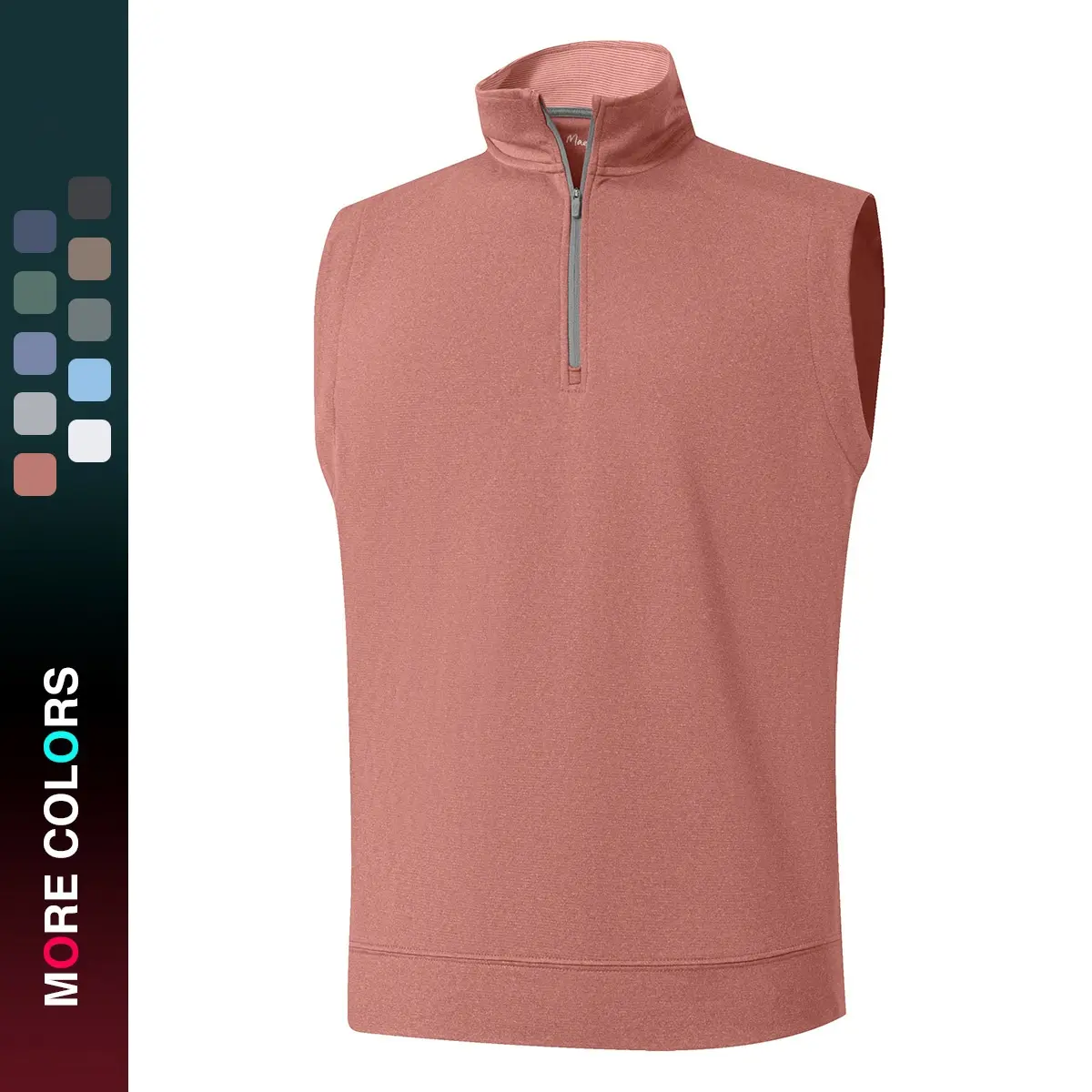 MAELREG Mens Golf Vest Dry Fit Moisture Wicking Performance Sports Sleeveless Casual Vest Outerwear Quarter Zip Pullover