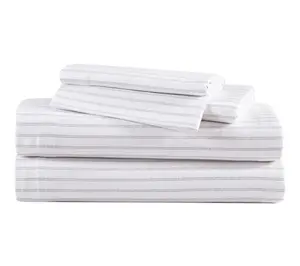 Eddie Bauer Trail Stripe Grey Cotton Twin Sheet Set
