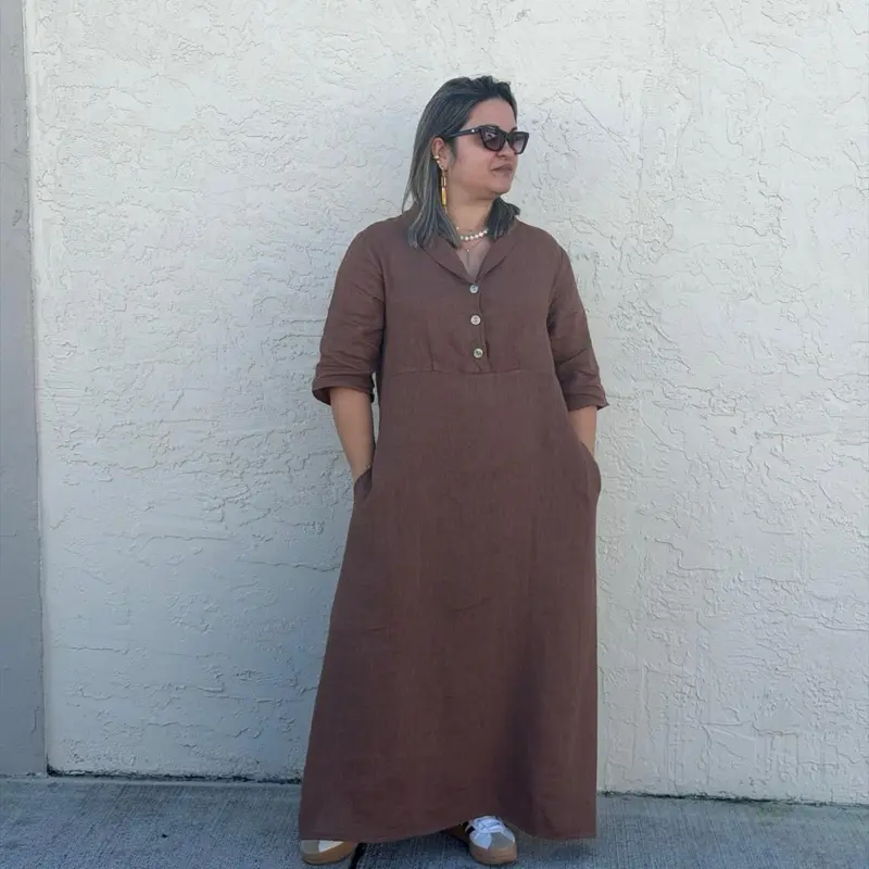 Linen Dress Nancy One Size XS-L Boho Style, Long Sleeve, Loose Fit, Solid Color, Machine Washable - TikTok Shop Linen Dress Nancy One Size XS-L Boho Style, Long Sleeve, Loose Fit, Solid Color, Machine Washable - TikTok Shop