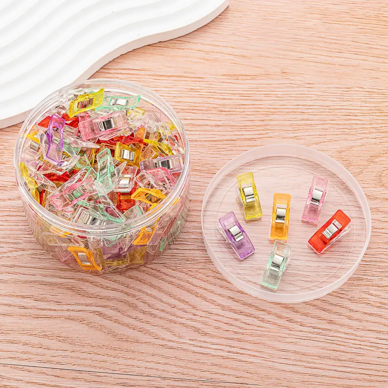 1set-50/100pcsPlastic colored edging clip, axe clip, patchwork clip, sewing fixing clip, long tail strong positioning clip, small clip