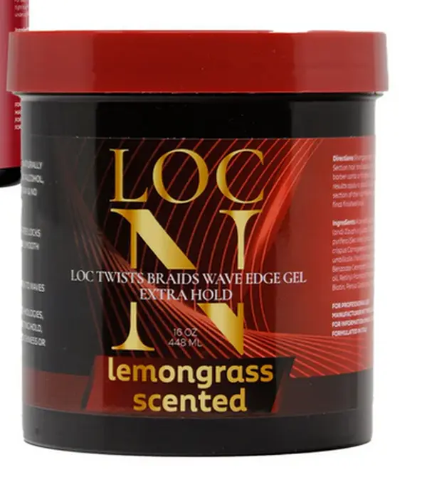 Loc-N-Twists Hair Gel - Lemongrass Scent, 16 oz Strong Hold Formula for Wavy Hair, Naturally Derived Frizz Control & Smooth Slick Edge Styling for Waves