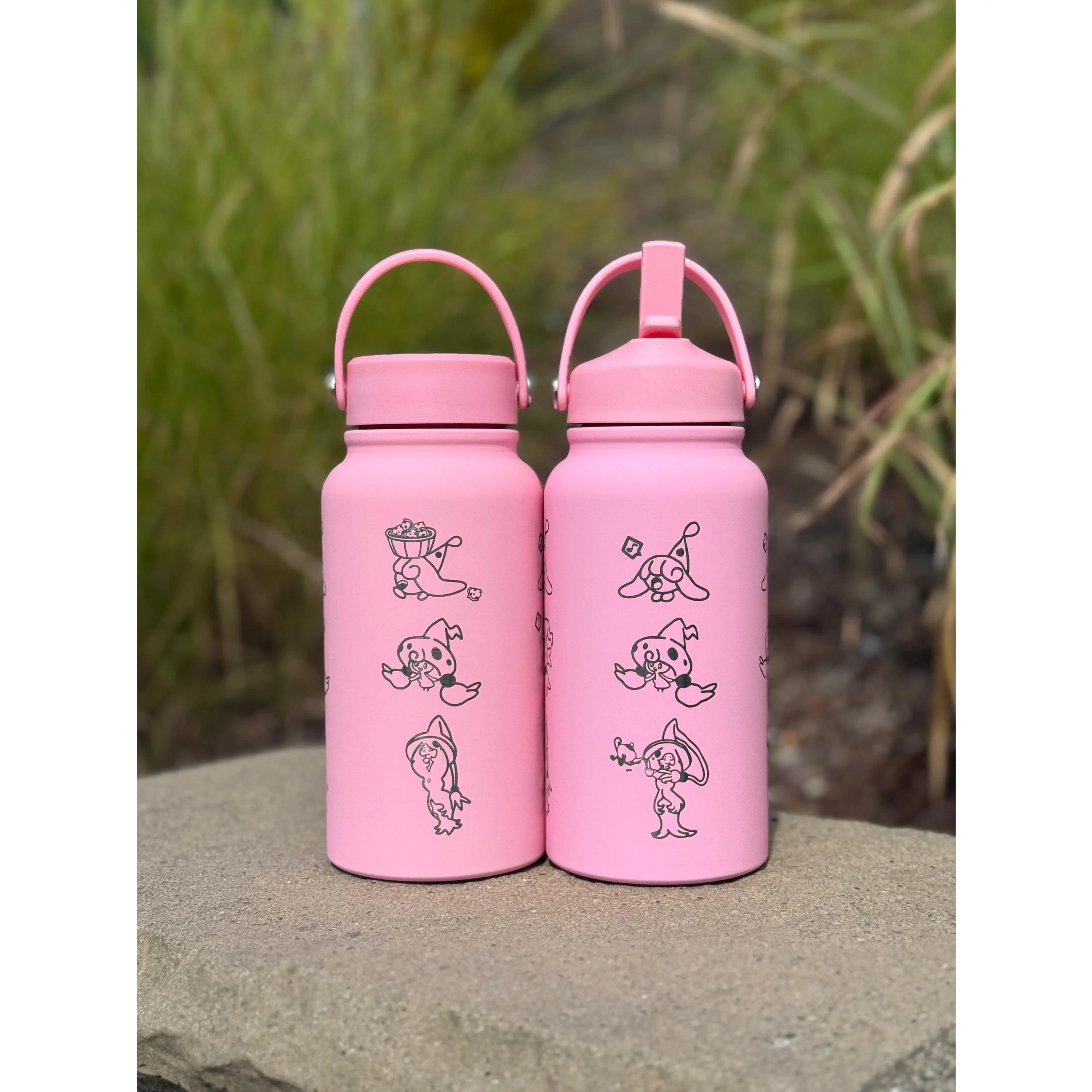 Hatenna Hattrem Hatterene Water Bottle Engraved Waterbottle with Mega Charizard Y, Kanto Starter Coffee Tumbler Thermos Flask, Gamer Anniversary Gift