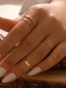 Women's Fashionable Simple Stack Ring Set, Thin Finger Rings, Joint Design, Perfect for Daily Wear & Stylish, Stackable Ring, Elegant Everyday Ring