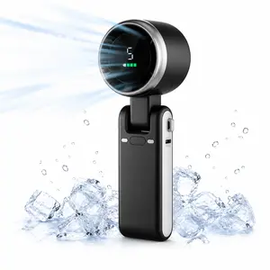Multifunctional 3-in-1 Portable Fan, Foldable for Neck Hand Desk, LED Screen & 5 Speed Turbo Fan, 4200mAh USB-C Rechargeable Long Lasting Pocket Cooler for Daily Travel School & Outdoor Camping