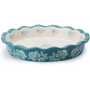 Ceramic Non-Stick Deep Dish Pie Pan Plate for Baking