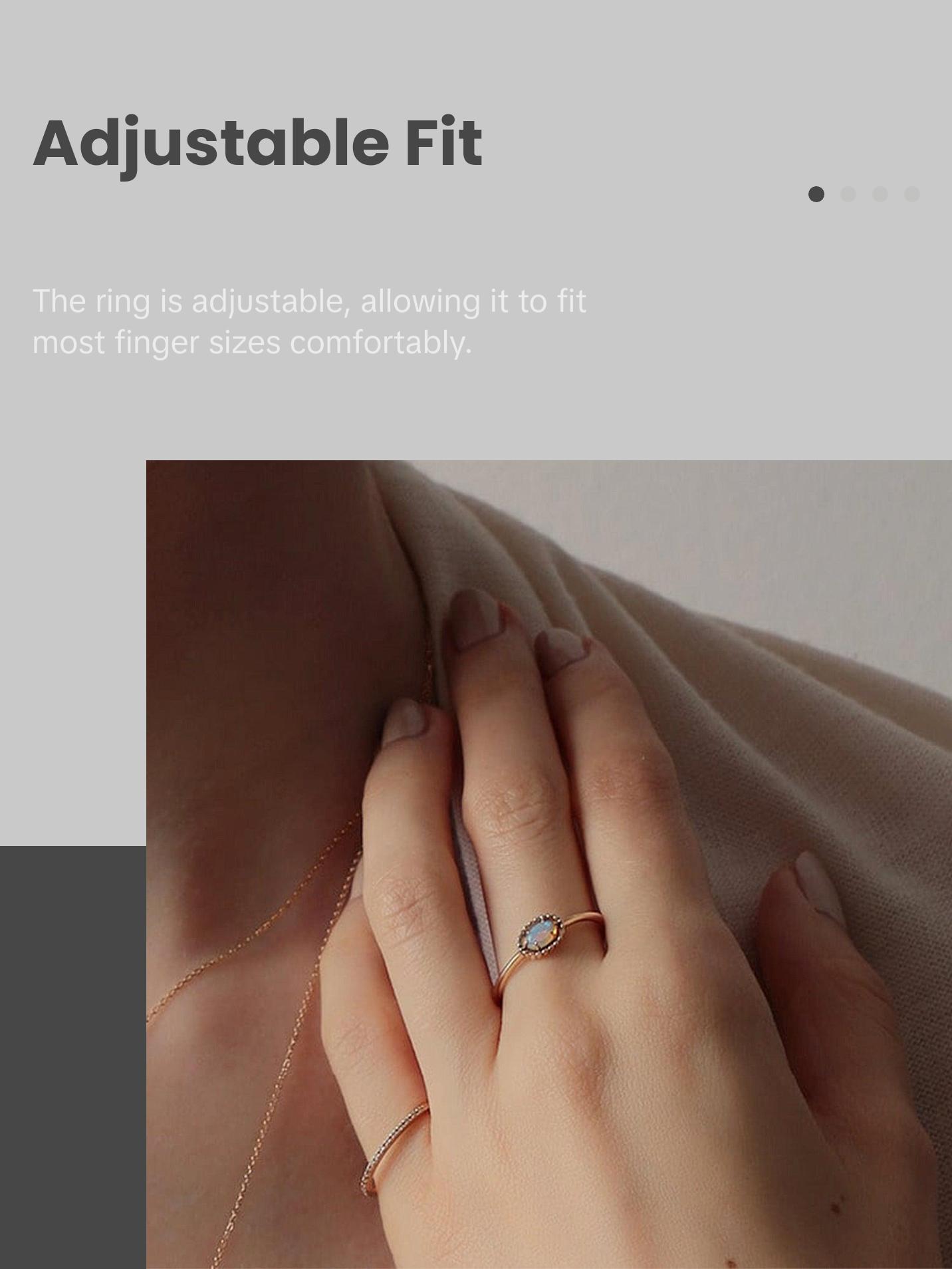 Opal Oval Cut Adjustable Ring