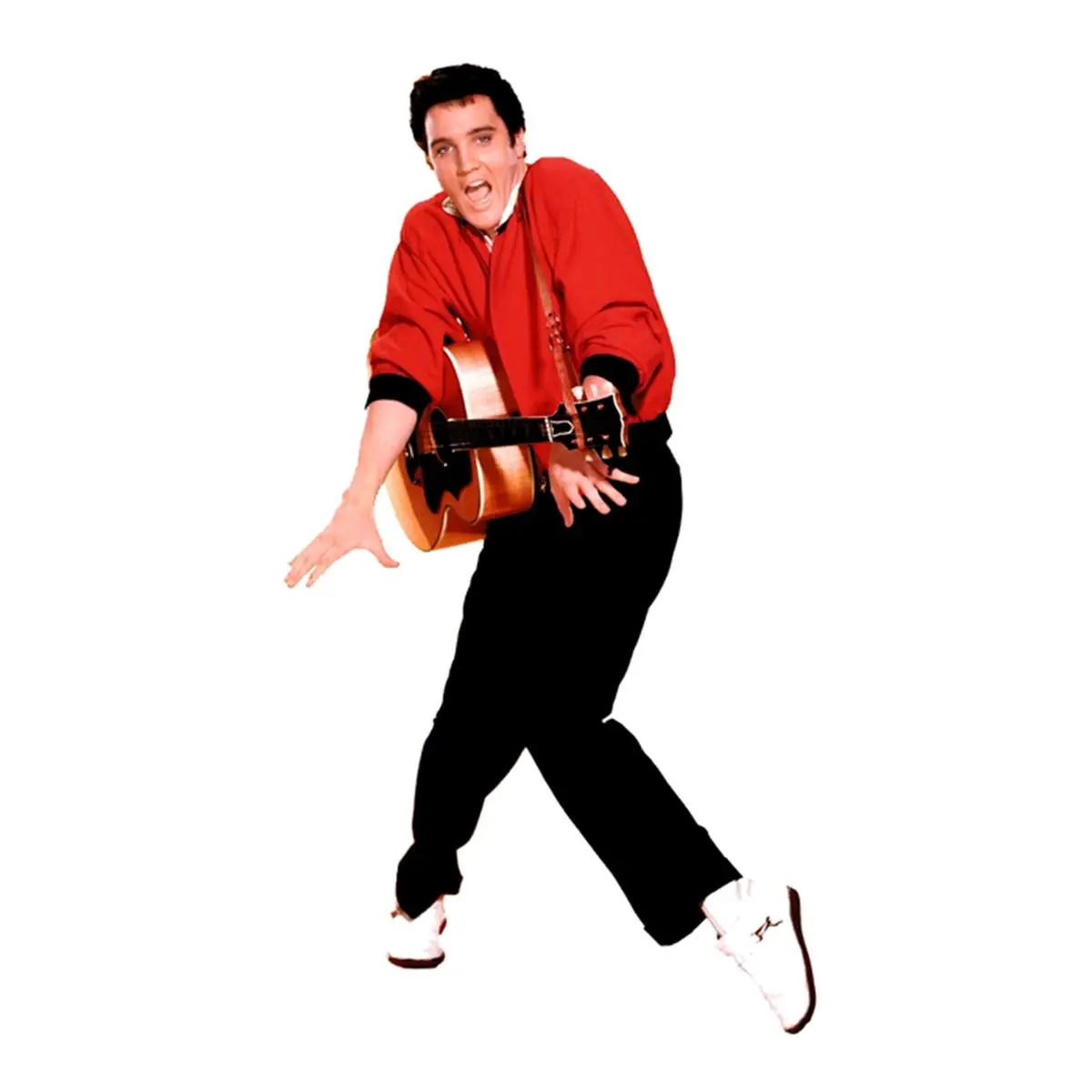 Elvis Presley Red Jacket Life-Size Cardboard Stand-Up with Stand, Sturdy Home Decor, Wall Accent for Room & Party Use