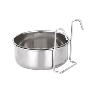 Hanging Pet Bowl Dog Crate Bowls Non Spill Stainless Steel Food Water
