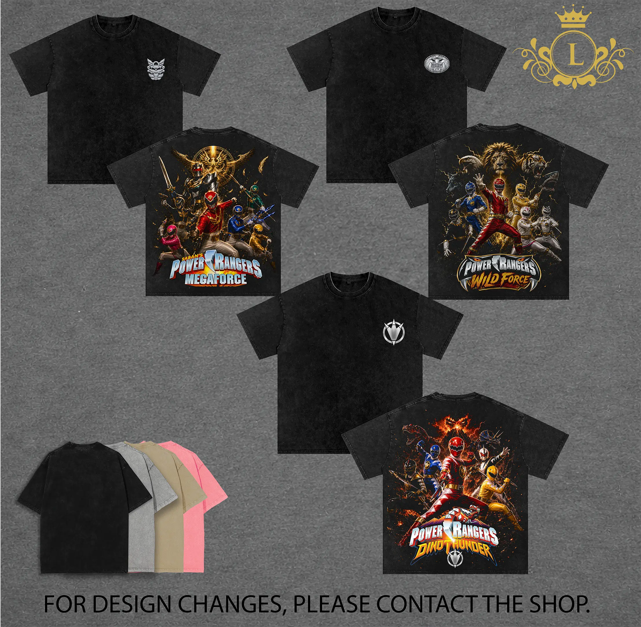 Limited Power Ranger Serie WildForce - DinoThunder - MegaForce  Graphic T-Shirt, Vintage Oversized Power Rangers Streetwear Tee, Dark Retro Aesthetic Unisex Top,Retro Graphic Tee Superhero TV Show Movie, Hot Trend 2026