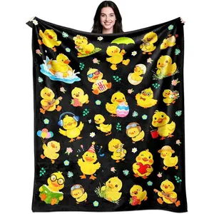 Duck Blanket Gifts Ultra Soft Flannel Ducks Throw Blanket Cartoon Duck Blanket Merch Gifts for Women Men Kids Adults 30"x40" 40"x50" 50"x60" 60"x80" in