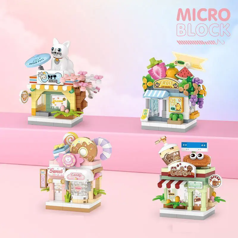Loz Street Scene Mini Building Blocks Toy, Cute Model Kit Figurine for Coffee Shop Decor, Abs Material, Perfect Gift for Kids over 14