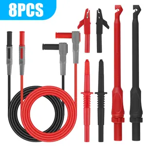 8in1 Electrical Multimeter Test Lead Kit, Test Probes with Crocodile Clip, Wire Piercing Clip Probe Tool & Testing Cable, Troubleshooting & Repair Accessories Kit for Technicians