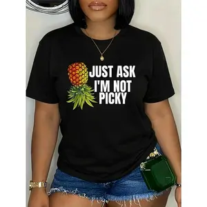 100% Cotton Unisex Swinger Party Funny Embarrassing Upside Down Pineapple T-Shirt