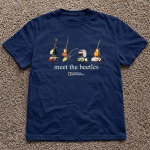 National Geographic Beetles Navy Blue T-Shirt – Cyber Cartoon Y2K Graphic Tee