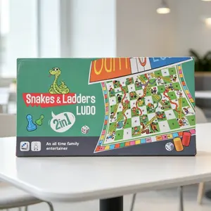 2-In-1 Snake Ladder & Chutes and Ladders Board Game Set, Educational Kids' Tabletop Game, Family Fun Toy, Portable Chessboard, Perfect Gift!