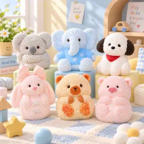 Pawtoto Cute Animal Series Kawaii Soft Squishy Companion - Handcrafted Food-Grade Silicone, Creamy Clay Touch, Medium Rebound Decompression Balls, Unisex Sensory Stress Reliever Toys for 12+ to Calm the Mind