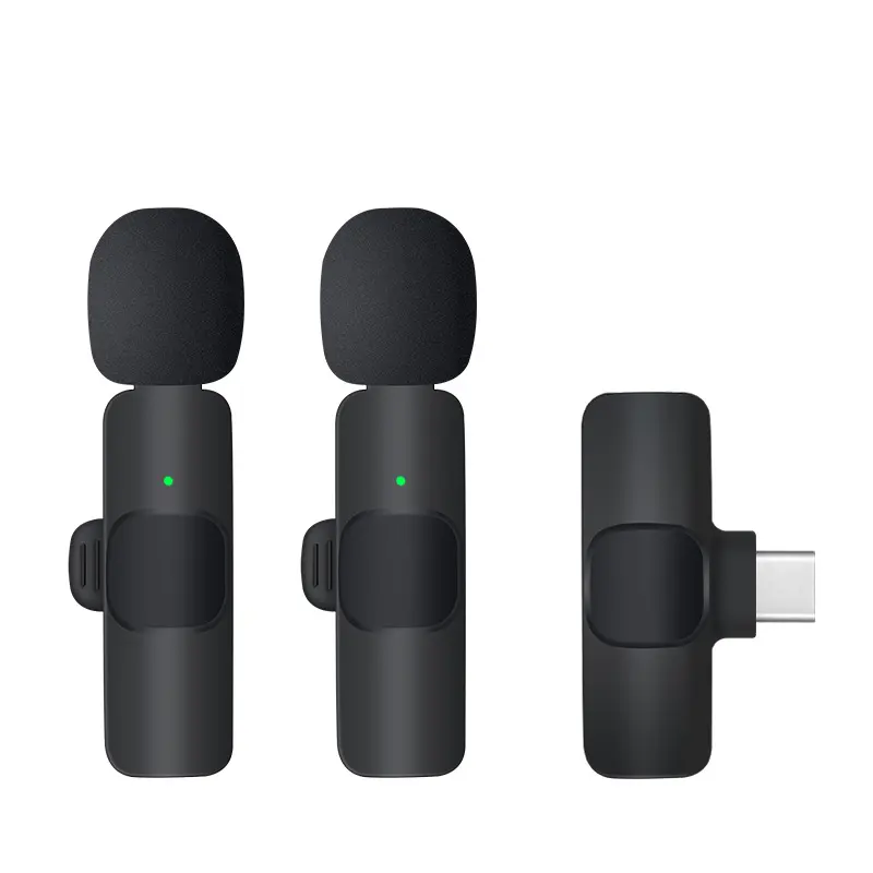 K9 Wireless Lavalier Microphone for Mobile Live Streaming, Wireless Microphone with Noise Reduction, One-to-Two Connection