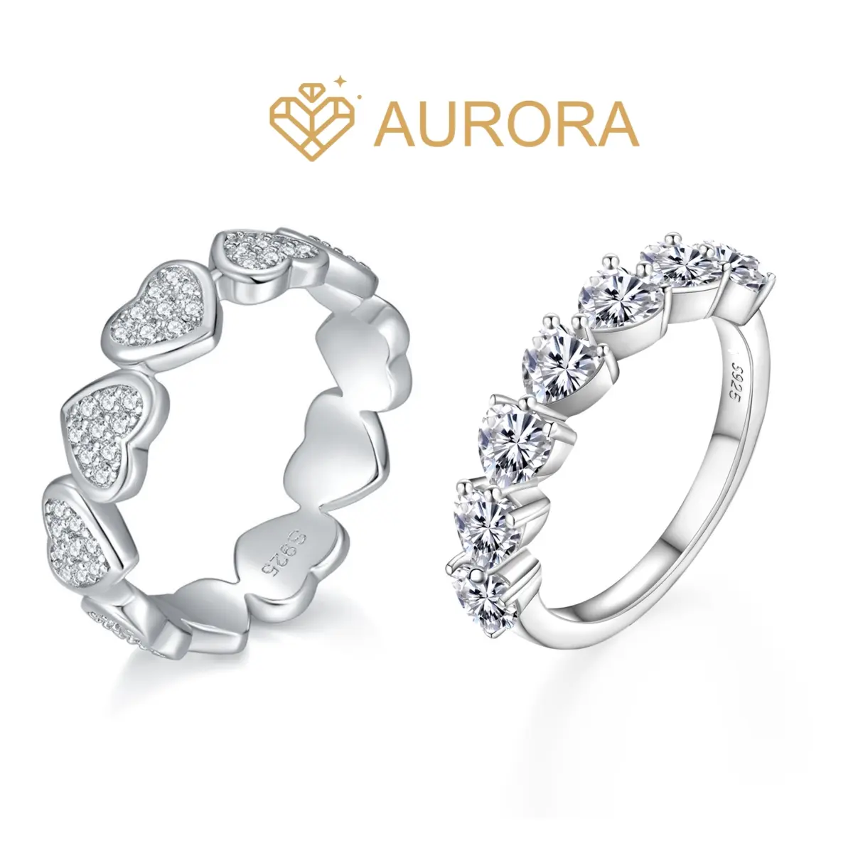 【#51 Limerence】Moissanite Stackable band ring enhancer ring band with 925 sterling silver Synthetic Moissanite Heart Cluster Ring Heart Shaped Ring