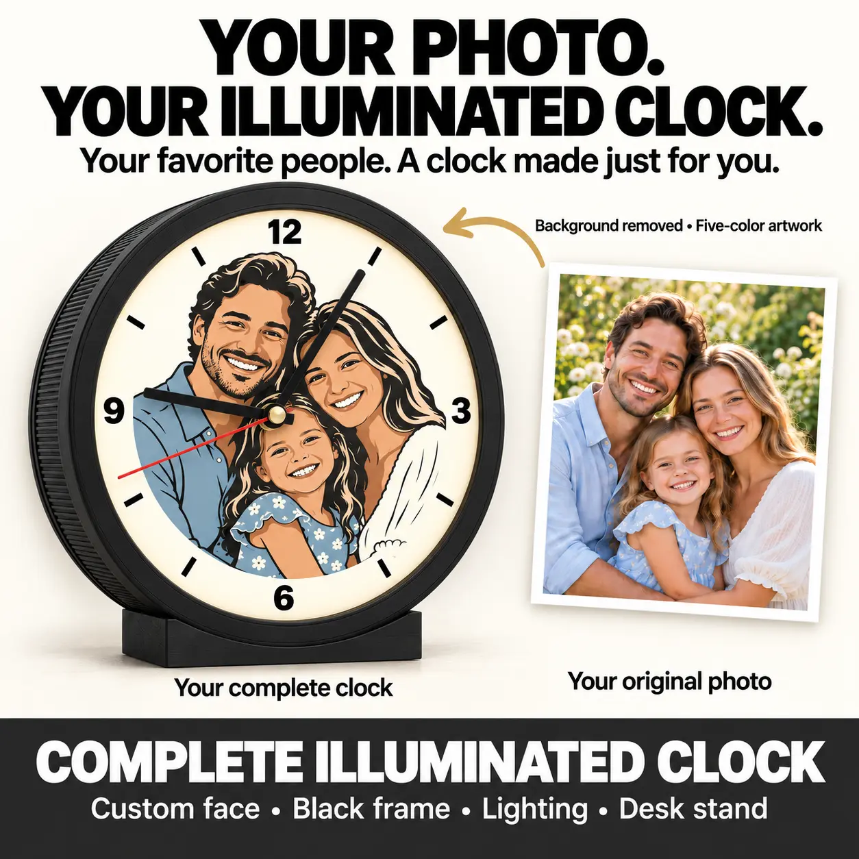 Custom Photo Illuminated Modular Clock