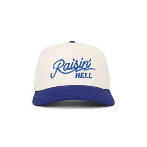 Friday Feelin Raisin Hell Hat in Cream & Blue Unisex