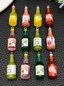 12pcs Colorful Wine Bottle Charms, Resin Pendants with Loop, Earring Necklace Keychain, DIY Jewellery Making Accessories, Beading Accessories, Diy Jewelry Accessories, Diy Craft Embellishments