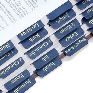 Leather  Tabs, Blue  Tabs for Men Women,   Book Tabs, 66  Tabs for Old and  Testament, Additional 9 Tabs (Navy Blue)