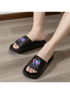 Magical Baby Elephant Slippers with Colorful Galaxy Ears and Butterflies Non Slip Indoor House Slippers for Women Men Cute Animal Print Cozy Comfortable Home Shoes