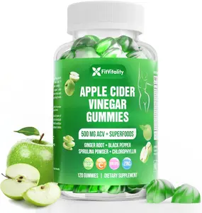 120 Premium Apple Cider Vinegar (ACV) Gummies, Formulated with Vitamin B12, Zinc, Ginger & Vitamin C | Vegan - Gluten Free - Non GMO