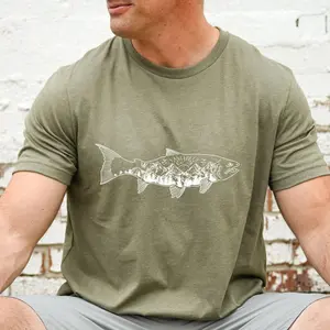 Mens Shirts, Fishing Shirt, Fishing Gift, Salmon Shirts, Fishing T Shirt, Fisherman Shirt, Graphic Tees for Men, Nature, Camping Shirts