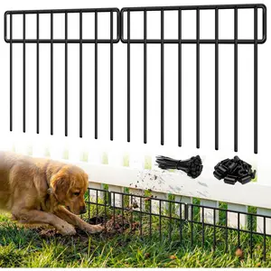 14 Pack 14 Panels No Dig Garden Fence Animal Barrier - 20Ft(L) X 13Inch(H) Metal Fencing Edging Border, Decorative Bottom Blocker for Dog Rabbits, Ideal for Outdoor Patio Yard