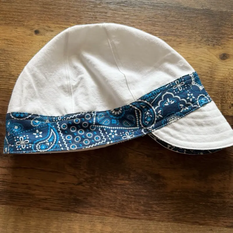 White cap bandana print