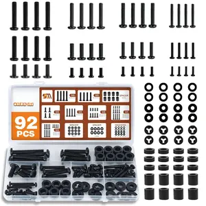 92 count Universal TV Mounting Hardware Screw Kit Set - M4 M5 M6 M8 Screws, Spacers and Whers for  TV/ VESA Mount, TV Mount Replacement Screws with Box up to 80", Black