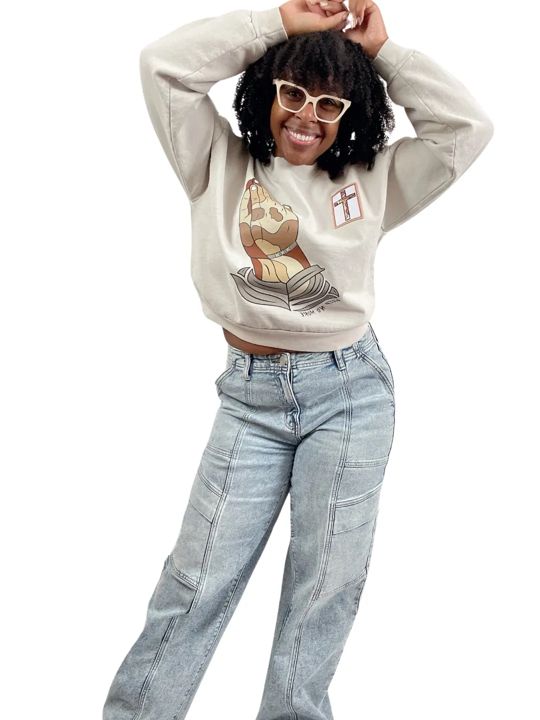 Prayer Warrior Crew - Elevated Threads Cropped Sweatshirt / SCOUR