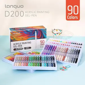 Languo 36/54/72/90 Colors Retractable Gel Pens, Large Capacity Acrylic Marker Set, Coloring Book Markers, Artist Bundle, Ideal for Holiday Themed Painting & Festival Art Creation