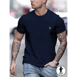 Men's Casual Graphic Cotton T-shirt, Easy to Style Lightweight Relaxed Fit Top for Summer Streetwear