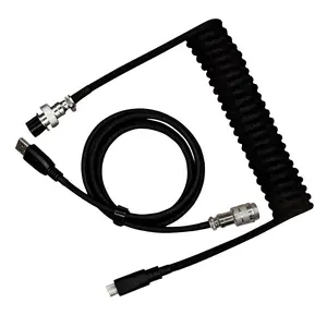 Basaltech Electronic 1.5 Meters USB C to A Extension Coiled Cable made Nylon Material Heavy Duty Double Sleeved with Detachable Metal Aviator Charger