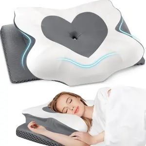 Cervical Cooling Ergonomic Pillow, Adjustable Ergonomic Memory Foam Neck Pillows, Shoulder Pillow for Side Sleepers, Back Stomach Sleepers, Cervical Support Relieves Neck and Shoulder Pain，memorial day sale