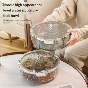 Luxury Airtight Snack Tray with Lid, Sealed Dry Fruit  Candy Box, Elegant Nut  Melon Seed Server for Coffee Table  Home Use