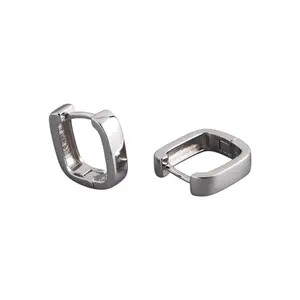 Geometric Square Small Hoop Earrings for Men Women,Punk Hip Hop Unisex Style